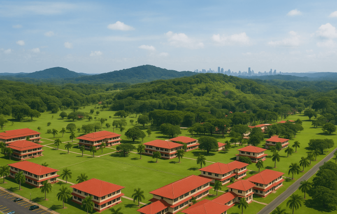Vista panorámica de apartamentos en Clayton ideales para inversión inmobiliaria