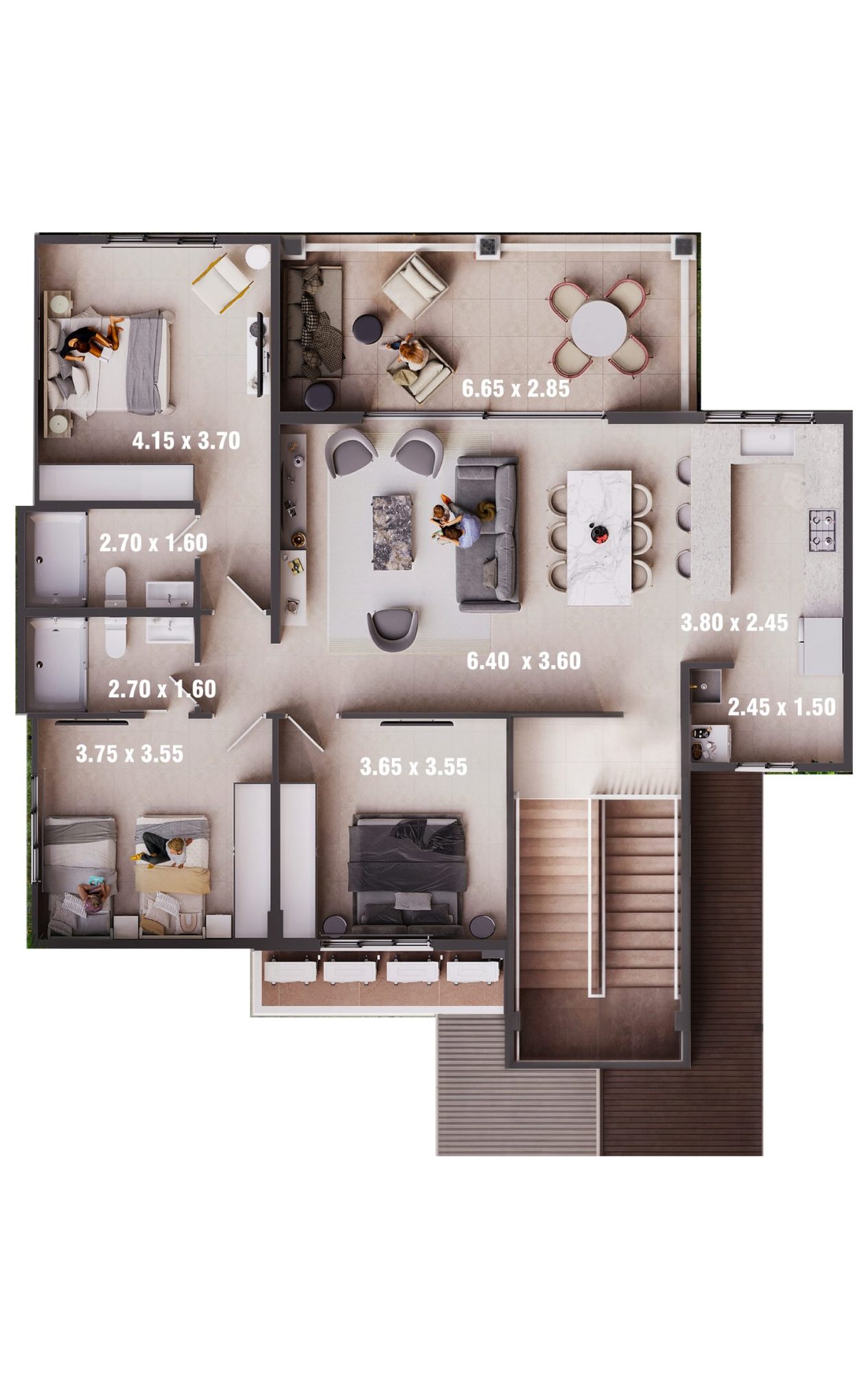 Plano de Apartamento 158,13m