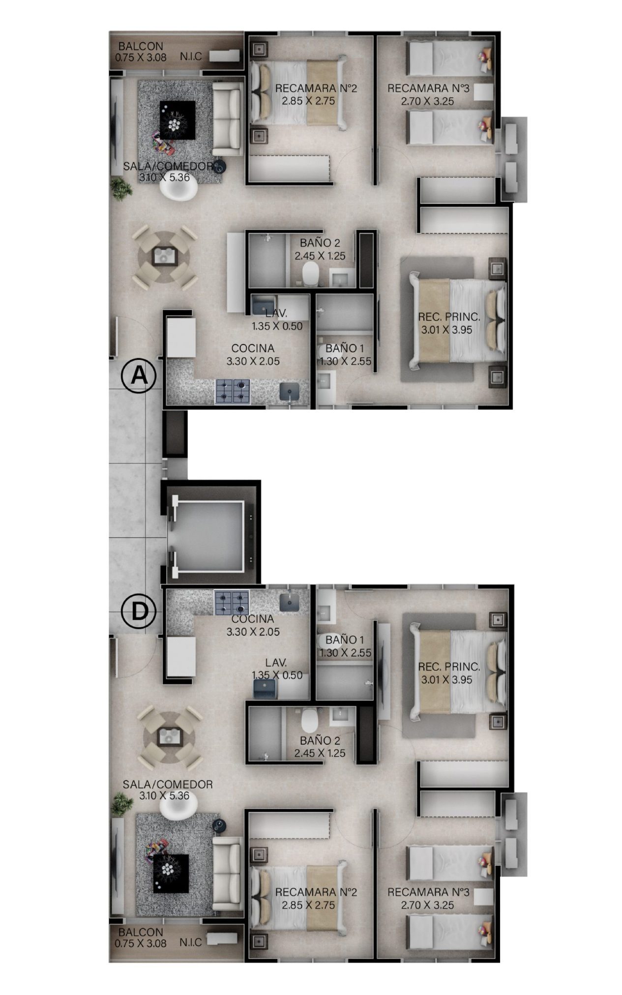 Unidades A-D — Apartamento A-D-E-H