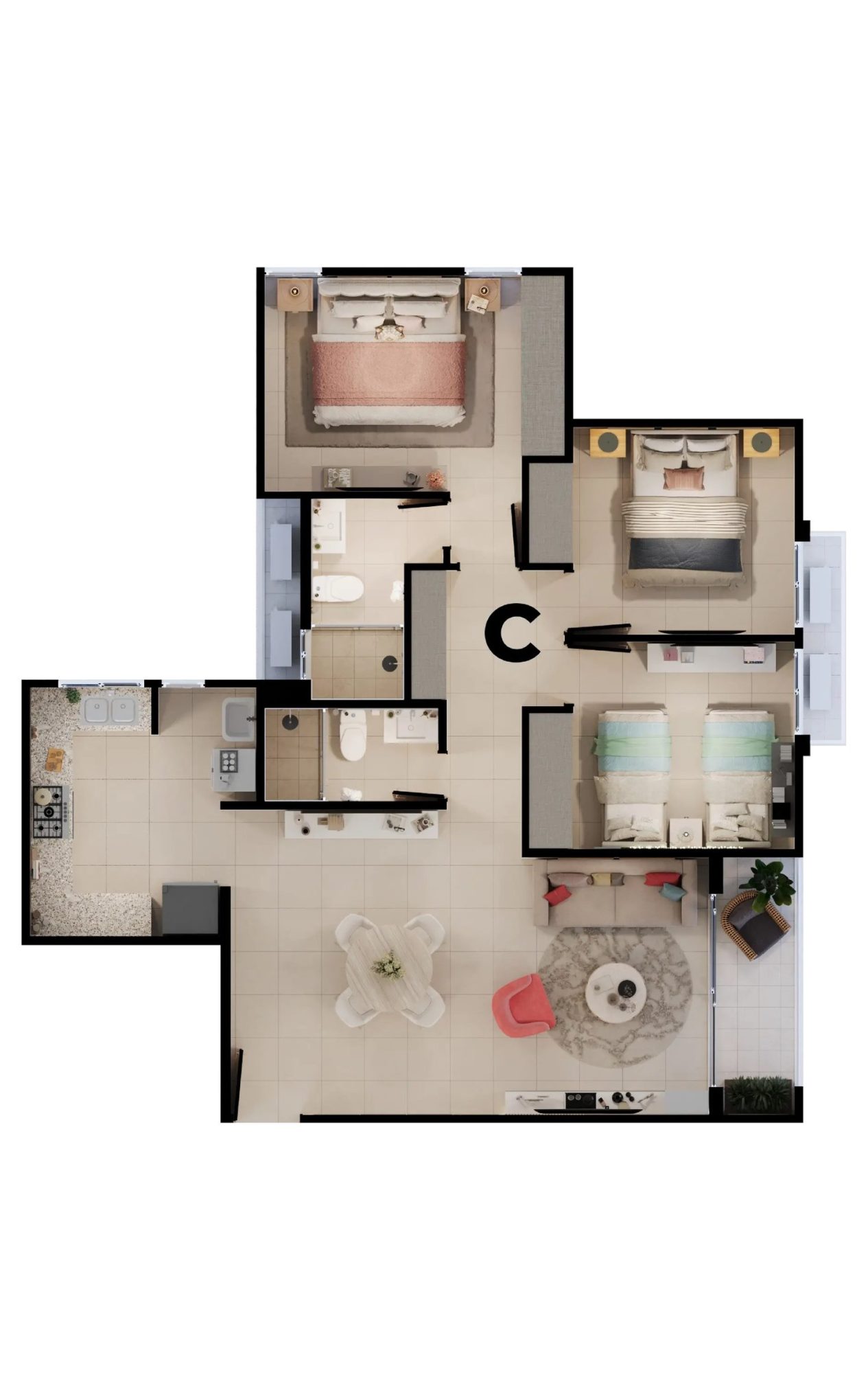 Unidad C — Apartamento C-D