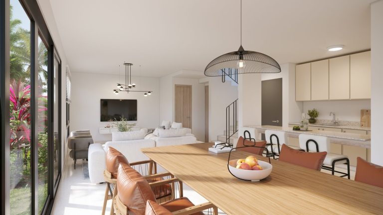Sala, comedor y cocina